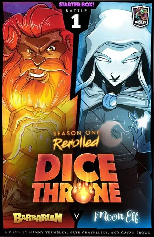 Okładka gry Dice Throne: Barbarzyńca vs Księżycowa Elfka
